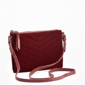 5/$25 Item Maroon velvet cross body.
